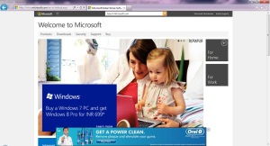 Ad Displayed in Microsoft.com